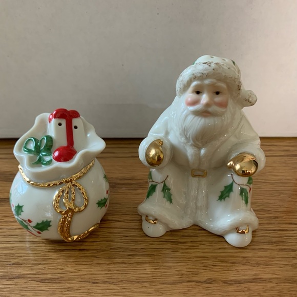 Lenox Santa and Toy Bag Salt & Pepper Shakers. Santa Salt and Pepper.     EUC! - Picture 4 of 10